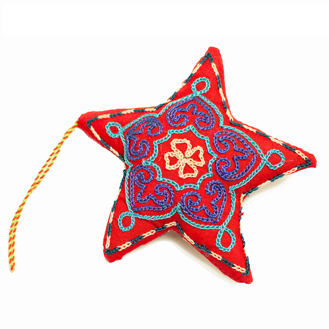 Star Ornament - Blue Thread
