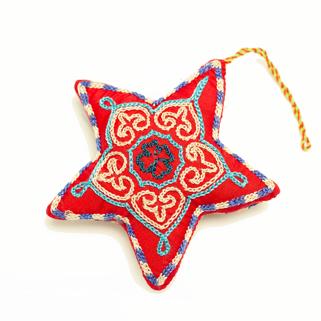 Star Ornament - Blue Thread